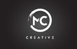 MC Circular Letter Logo with Circle Brush Design and Black Background.
