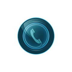 Poster - Web button phone on white background. Vector design.