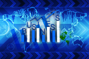 Poster - 2d rendering Stock market online business concept. business Graph
