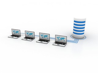 Poster - 3d rendering technology laptop network
