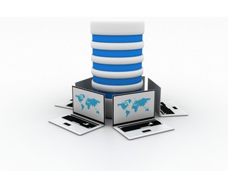 Poster - 3d rendering technology laptop network
