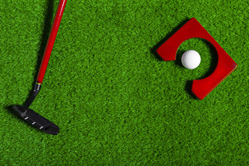 Sticker - Golf ball and Golf Club on Grass