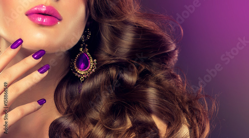 Luxury fashion style, manicure nail , cosmetics and make-up Lerretsbilde