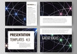 © Raevsky Lab - Set of business templates for presentation slides. Easy editable abstract vector layouts in flat design. Sacred geometry, glowing geometrical ornament. Mystical background.