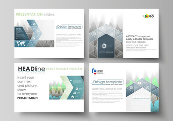 Poster - The minimalistic abstract vector illustration of the editable layout of the presentation slides design business templates. Rows of colored diagram with peaks of different height.