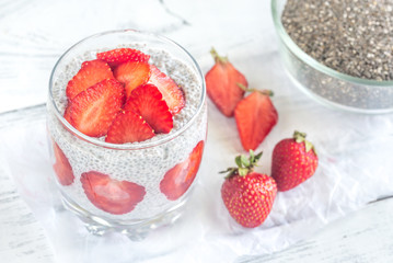 Sticker - Chia seed puddings with strawberry slices