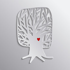 Wall Mural - Tree heart concept cutout design for nature help