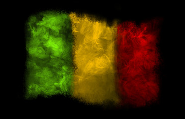 Wall Mural - National flag of Mali (photo of colored smoke)