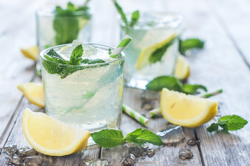 Chilled mint lemonade