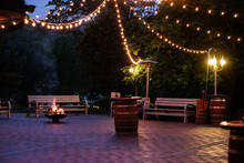 Special Occasion Outdoors On The Patio By The Fire Pit