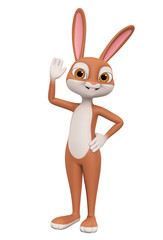 Wall Mural - Happy Easter Bunny on a white background isolated eavesdropping. 3d render illustration.