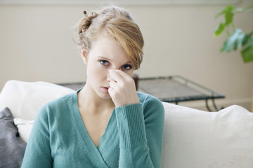 Wall Mural - Sinusitis in a woman