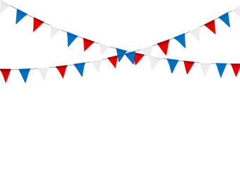 russian flag festive bunting against. party background with flag