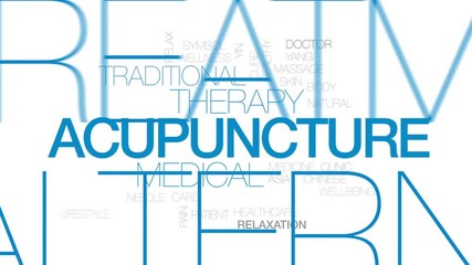 Wall Mural - Acupuncture animated word cloud, text design animation. Kinetic typography.