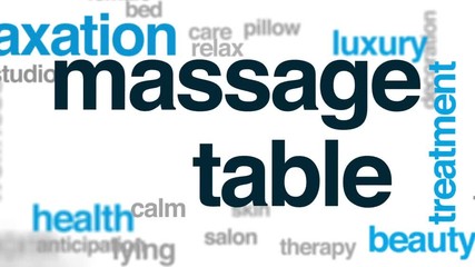 Wall Mural - Massage table animated word cloud, text design animation.