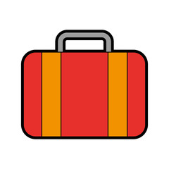 Poster - color red suitcase cartoon vector graphic design