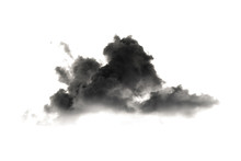 Black Smoke And Cloud Isolated On White