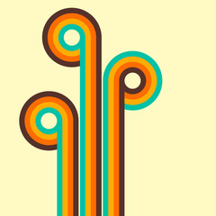 Aufkleber - Abstract retro background, digital lines and circles, design70s, vector.