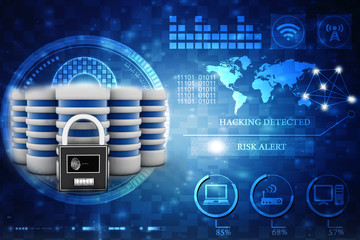 Poster - 3d rendering database storage data base with lock