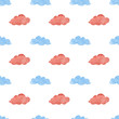 © asetrova - Watercolor illustrations of Clouds. Cute seamless pattern.