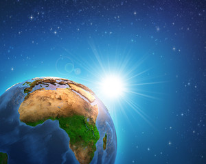 Wall Mural - sunrise over african earth
