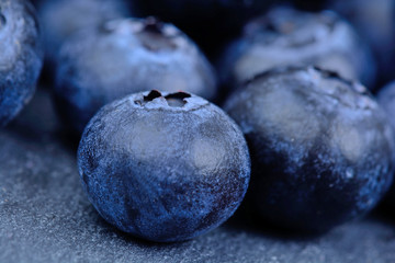 Poster - Group of blueberries on slate