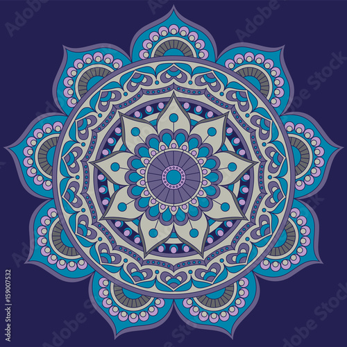 Fotografía Mandala, square background design, lace ornament in oriental style