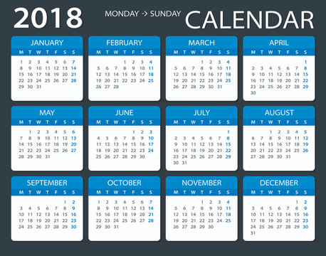 2018 Calendar - illustration