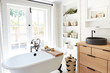 © Trinette Reed/Stocksy - Rustic modern farmhouse bathroom in small cottage
