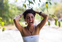 Young Woman Laughing Out Loud