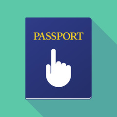 Sticker - Long shadow passport with a pointing hand