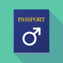 Sticker - Long shadow passport with a male sign