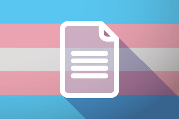 Wall Mural - Long shadow transgender flag with a document