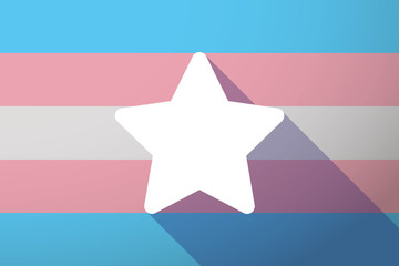 Wall Mural - Long shadow transgender flag with a star