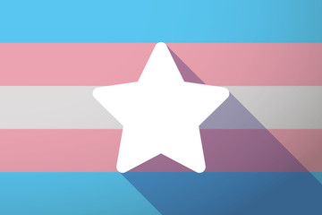 Poster - Long shadow transgender flag with a star