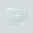 Shiny transparent vector glass horizontal rectangle shape