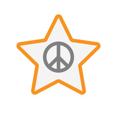 Poster - Isolated star with a peace sign