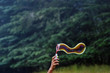 © Raymond Forbes LLC/Stocksy - Woman Making Bubbles for Children