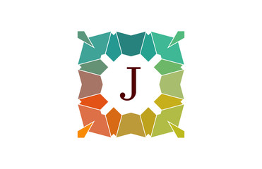 Wall Mural - J colorful letter Diamond logo