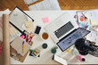 © Lumina/Stocksy - Modern Businesswoman's Messy Desk
