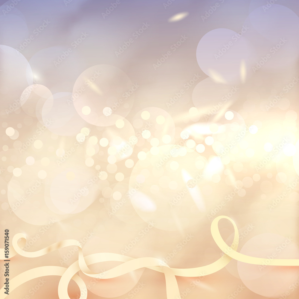 Bokeh effect background. Many lights. Abstract Golden Bright backdrop ...