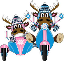 Wall Mural - Cute Reindeer on Scooter