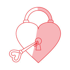 Poster - heart padlock shadow illustration icon vector design graphic