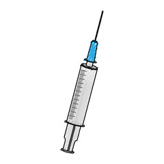 Sticker - scribble syringe cartoon vector graphic design icon