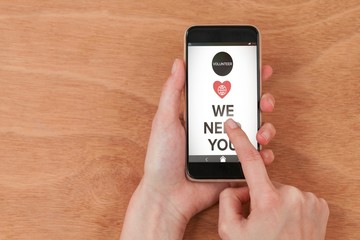 Poster - Composite image of vector image of we need you text with icons