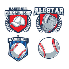 Wall Mural - Vector Set Of Baseball Badge Logo