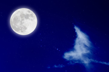 Wall Mural - Romantic Moon In Starry Night.