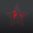 © Dzmitry Sukhavarau - Black background of hexagonal mosaic. Red star in the center.