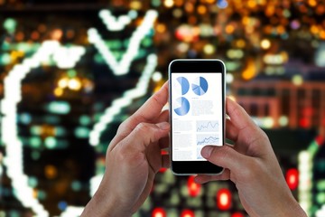 Poster - Composite image of close-up of man holding smart phone