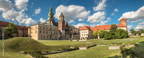 Plakat panorama katedry Wawel w Krakowie, Polska